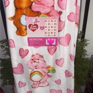 Care Bears Valentine Soft Plush Throw - Pink and Orange